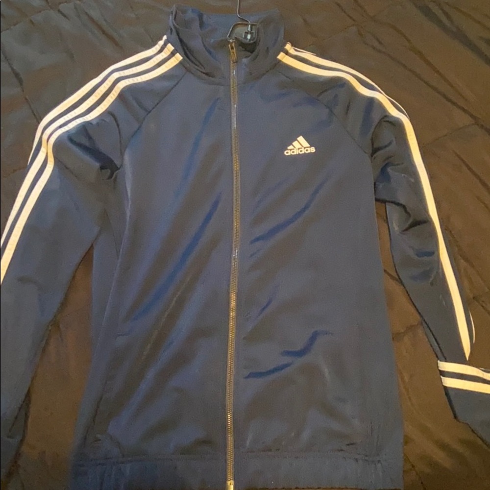 Navy blue ADIDAS zip up jacket